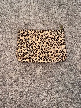 J. Crew Leopard Print Clutch in Tan and Black